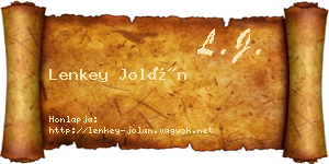 Lenkey Jolán névjegykártya