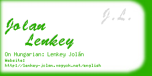 jolan lenkey business card